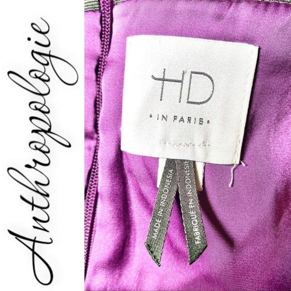 ANTHROPOLOGIE HD in Paris Magenta Pink Brocade Mini Skirt, Size 6 - Picture 7 of 11